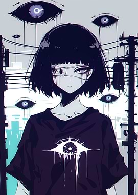 Anime Girl with Eyes