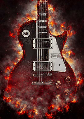 Electric Guitar in Fire