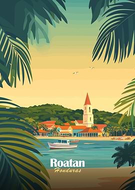 Roatan, Honduras Travel Poster