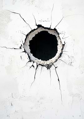 Hole in White Wall