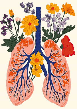 Floral Lungs Illustration