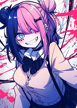 Anime Girl with Pink Hair