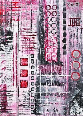 Abstract Reds and Blacks Mood Factory Painting