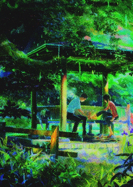 Green Gazebo with Figures