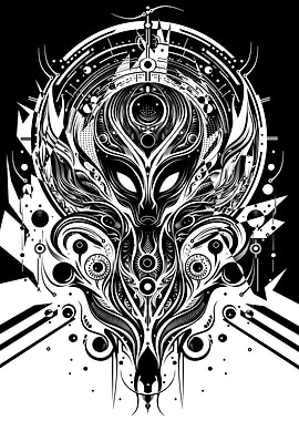 Abstract Alien Face