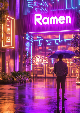 Rainy Night in Neon City