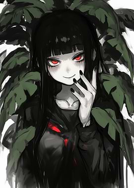Anime Girl with Red Eyes