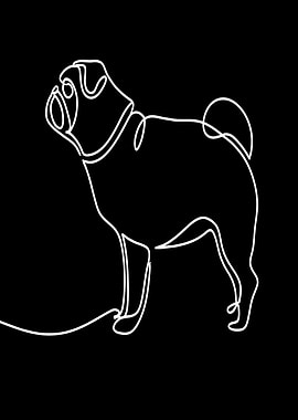 Pug Line Art