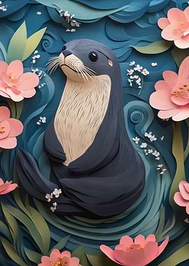 Papercut Sea Otter