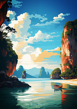 Railay Beach Oil Painting