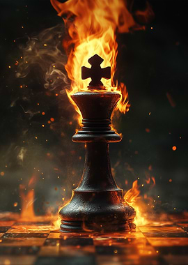Burning Chess King