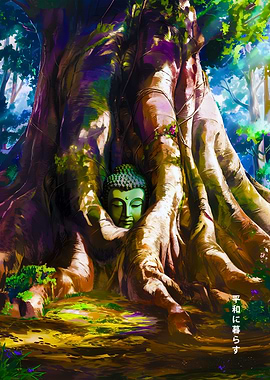 Buddha Under Tree Roots