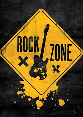 Rock Zone Warning Sign
