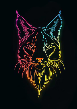 Rainbow Lynx Line Art