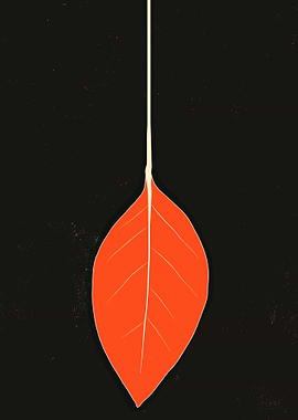 Red Leaf Minimalist Art