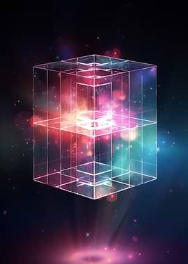 Glowing Cube Abstract