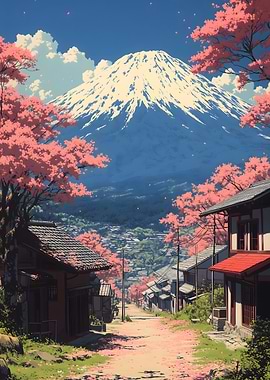 Mount Fuji Spring Landscape