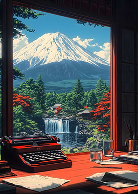 Mount Fuji View from Window
