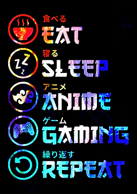 Funny Anime Gaming Repeat Quote