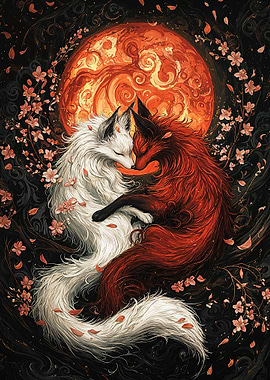 White and Red Foxes