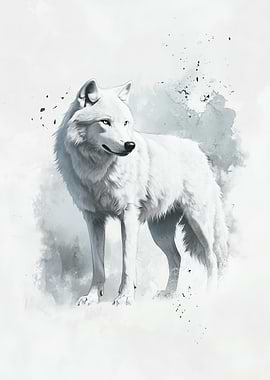 White Wolf Watercolor