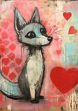 Valentine Grey Fox in Love