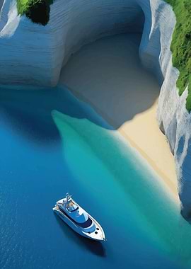 Luxury Yacht in Secluded Cove