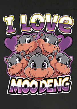 I Love Moo Deng Hippos Lover