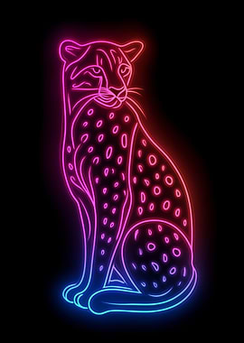 Neon Cheetah Outline