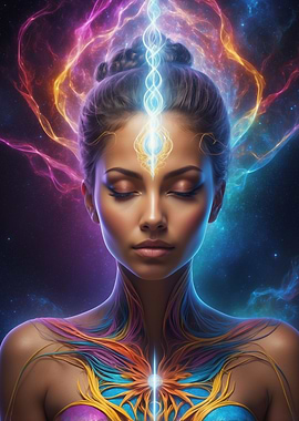 Mystical Woman with Cosmic Energy