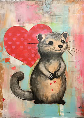Valentine Woodland Rodent with Heart