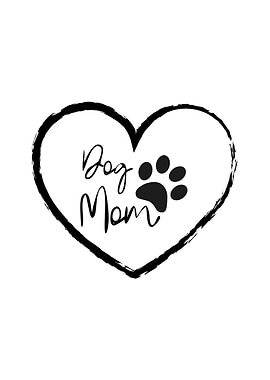 Dog Mom Heart Design