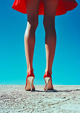 Red Heels and Blue Sky