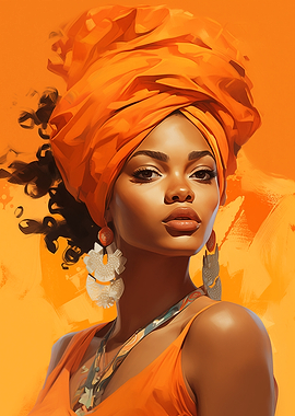 Woman in Orange Headscarf