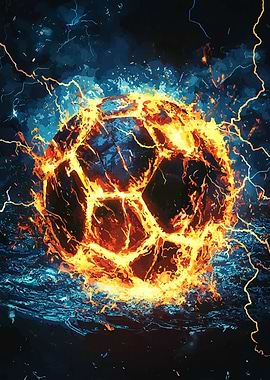 Fiery Soccer Ball