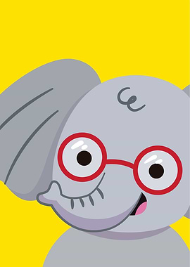 Cute Elephant with Glasses
