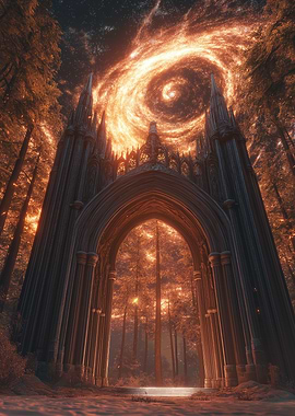 Gothic Archway in Forest