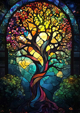 Stained Glass Tree of Life