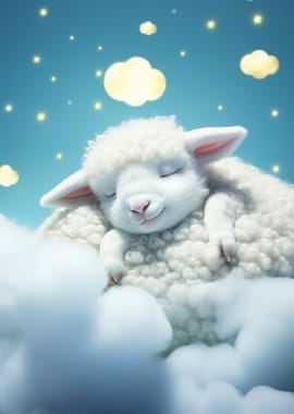 Sleeping Lamb on Clouds
