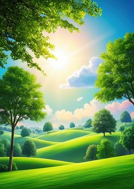 Sunny Meadow Landscape