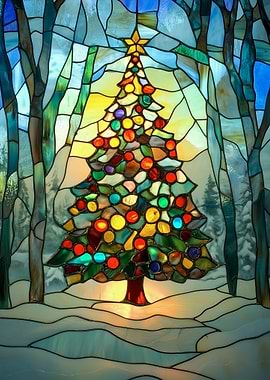 Stained Glass Christmas Tree