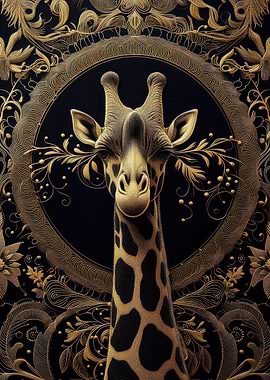 Golden Giraffe Portrait