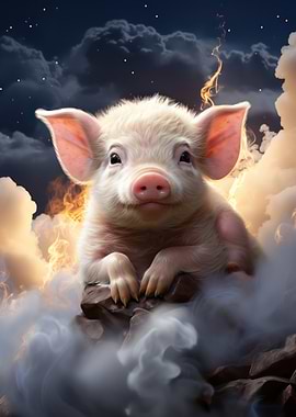 Piglet in the Clouds