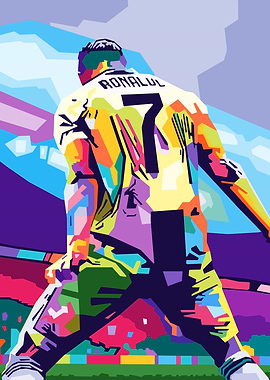 Cristiano Ronaldo Celebration Wpap Pop Art