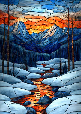 Stained Glass Mountain Stream