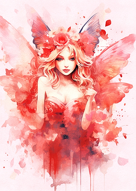 Watercolor Fairy with Wings