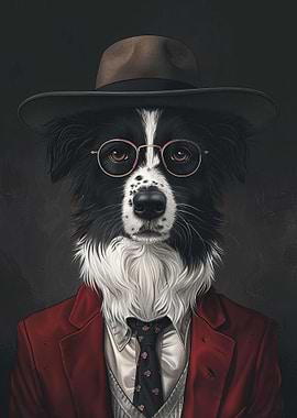 Dog in Suit and Hat