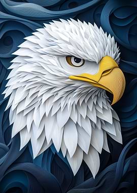 Papercut Bald Eagle