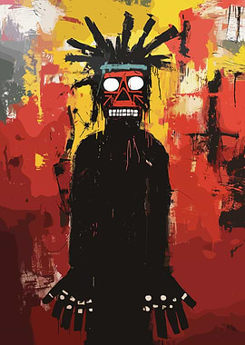 Skull Spirit Painting Basquiat Style