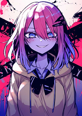 Anime Girl with Pink Hair